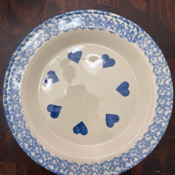 Blue Heart Pattern 10” Plate - Picture 4 of 10